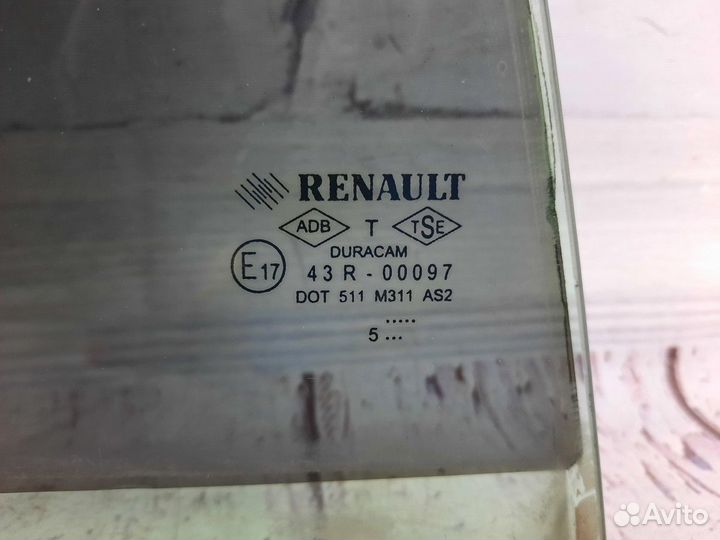 Стекло двери задней правой неопускное Megane Меган