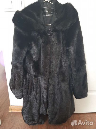 Шуба норковая с капюшоном