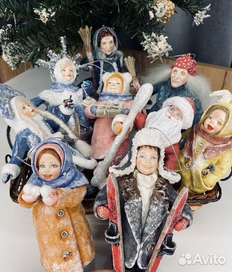 Ватная елочная игрушка Дед Мороз