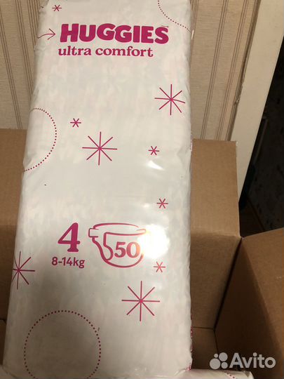 Huggies ultra comfort 4 подгузники девочкам 50 шт