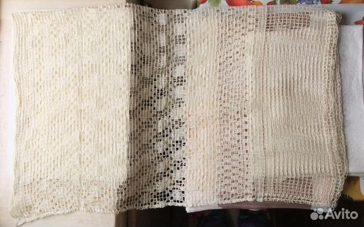 Скатерти лён натуральный СССР и вязанная крючком