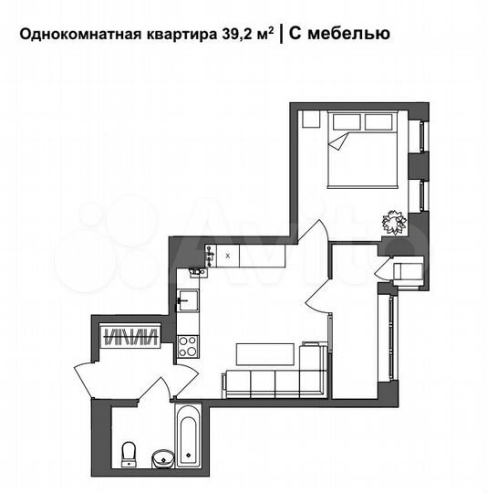 2-к. квартира, 39,2 м², 12/13 эт.
