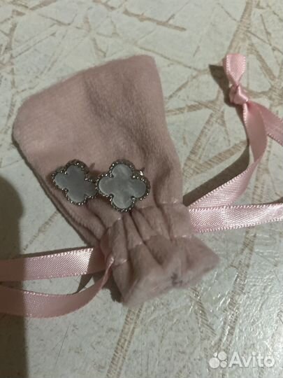 Серьги Van Cleef Клевер и Жемчужинки