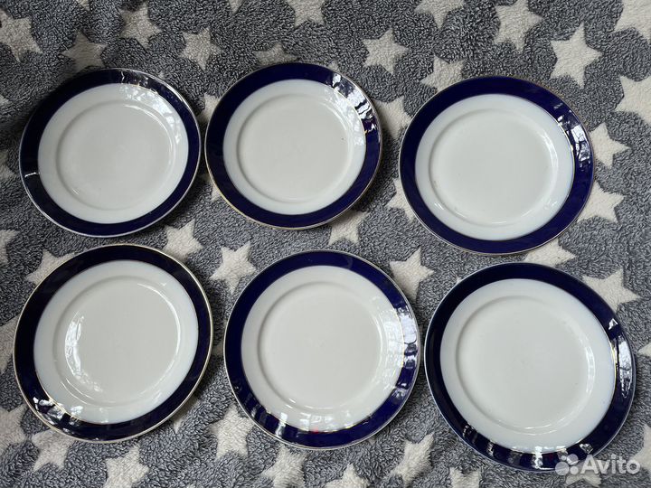 Набор Тарелок Кобольт Вербилки, Дулево СССР