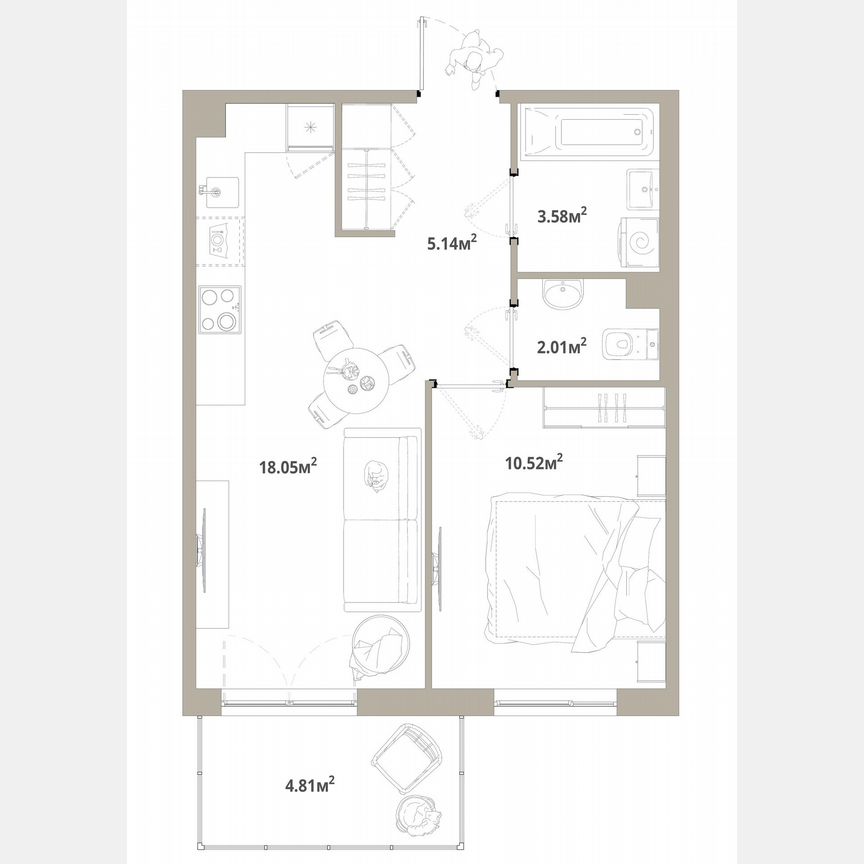1-к. квартира, 40,7 м², 9/12 эт.