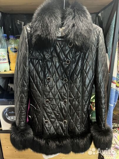 Кожаная куртка женская с песцом