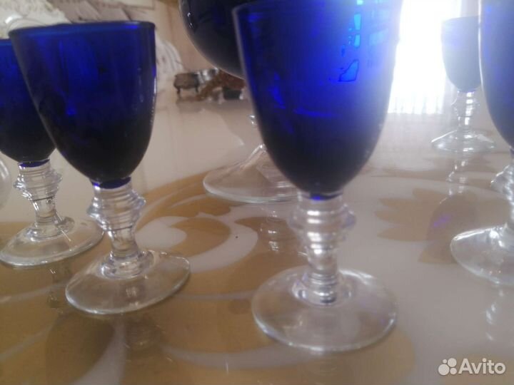 Кобальт винтаж СССР графин и рюмки