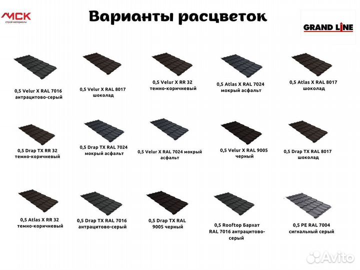 Металлочерепица Grand Line Kvinta Plus