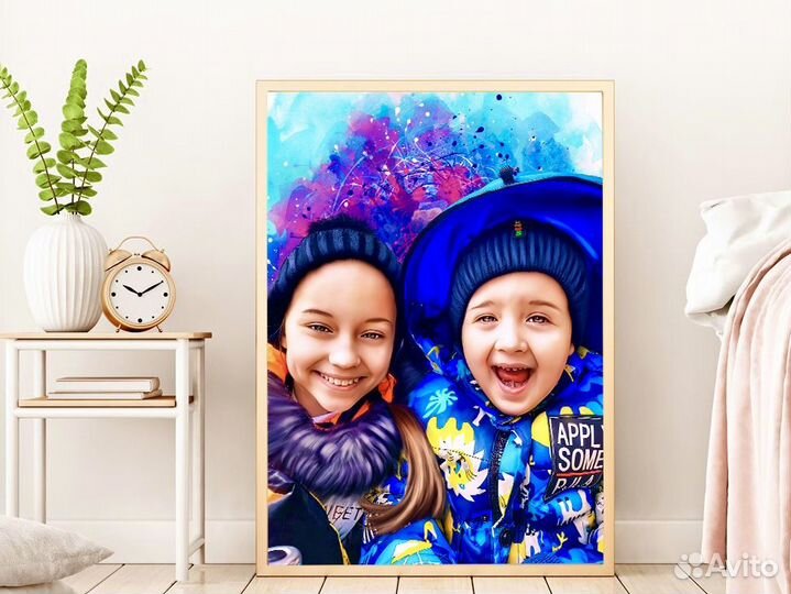 Портреты по фото на холсте в Казани