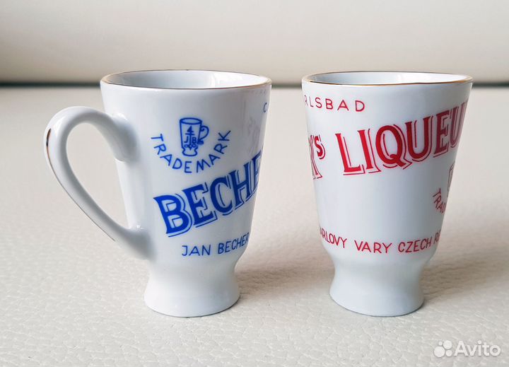 Рюмки Becher's Liqueur Бехеровка фарфор Чехия