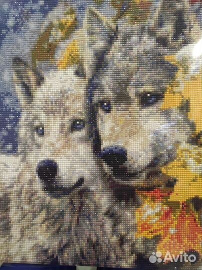 Алмазная мозаика готовая Волки