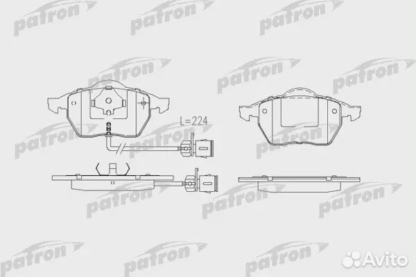 Patron PBP1167 Колодки тормозные дисковые передн A