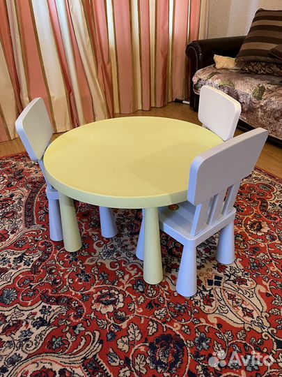 Детский стол и стулья IKEA маммут