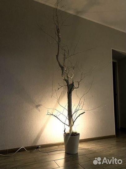 Декор для интерьера Белое дерево с подсветкой