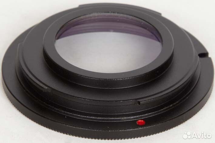 Переходник резьба M42 байонет Nikon F с линзой