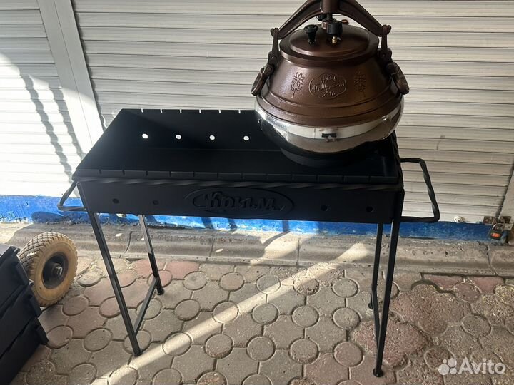 Мангал с печью под казан