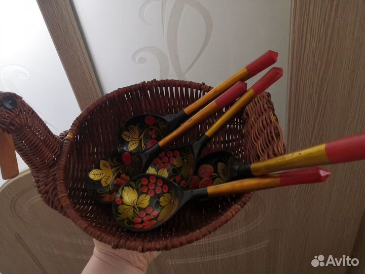 Деревянные ложки хохлома 5шт