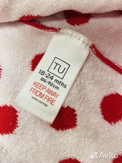 Теплое платье на девочку 18-24 мес