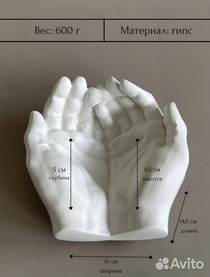 Декоративная подставка тарелка кашпо руки Давида