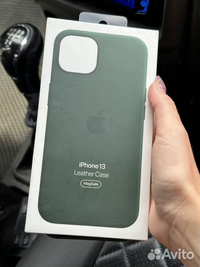 iPhone 13 leather case чехол