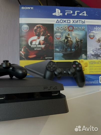 Sony PS4 slim 1tb+2 джойстика+4 игры