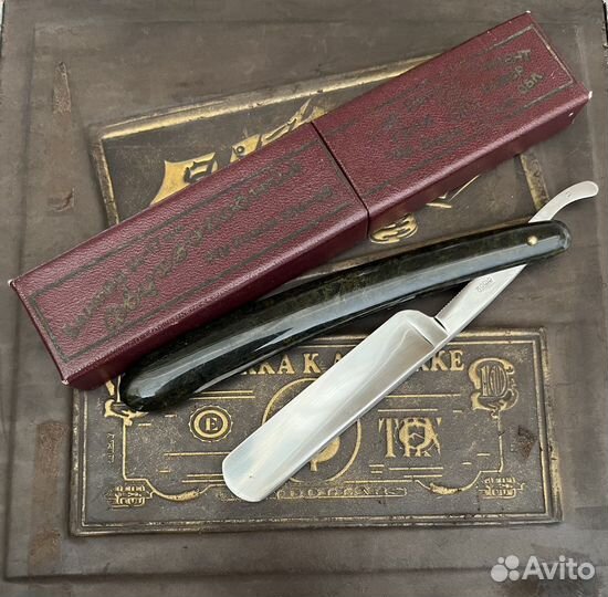 Опасная бритва двухзаковная, гравюра