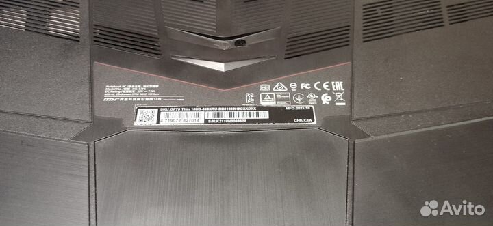 Ноутбук MSI GF75 i5/3050 4gb/8gb/ssd 512/144hz