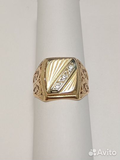 Золотое кольцо мужское перстень