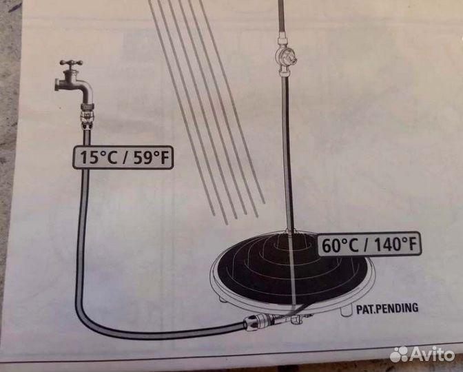 Дачный самонагреваемый душ для бассейна