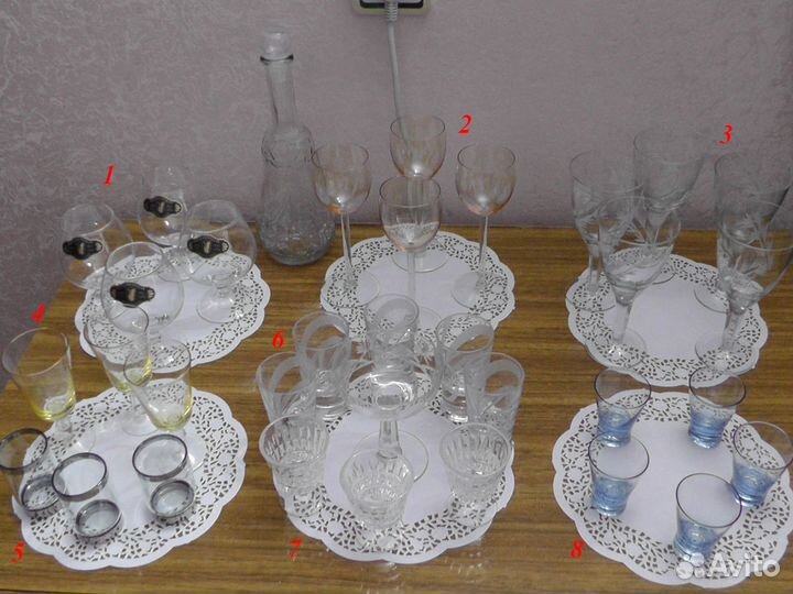 Фужеры, рюмки, стопки цветное стекло