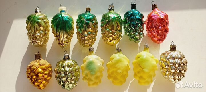 Виноград ягода елочные игрушки СССР на выбор