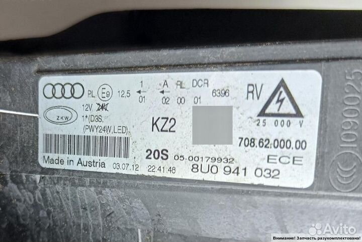 Фара правая Audi Q3/RS Q3