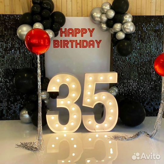 Аренда цифр с лампами