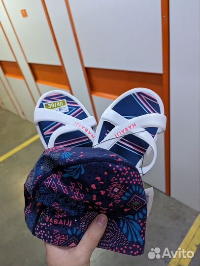 Шлепки и шапочка для плавания oxelo decathlon