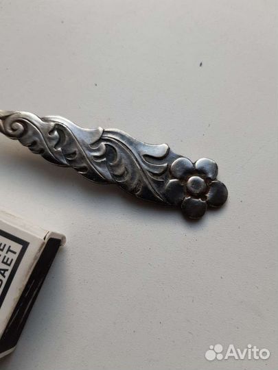 Ложка чайная мельхиоровая с рисунком