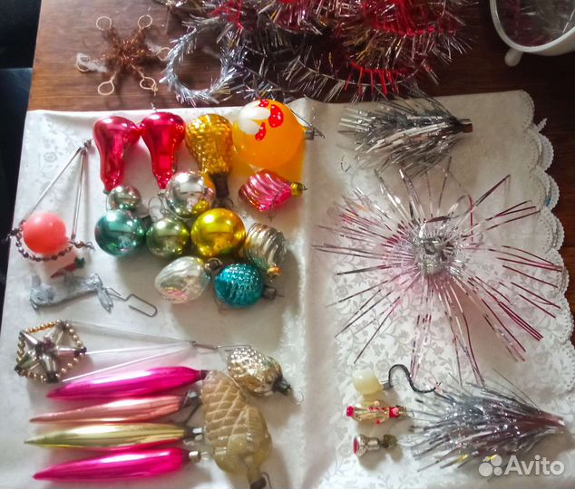 Бусы на елку, ёлочные игрушки СССР