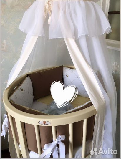 Детская кроватка Бук(Premium) с маятником 8в1