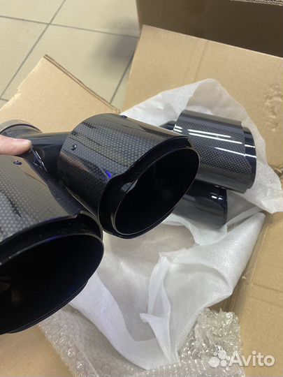 Насадка на глушитель BMW карбон, черный глянец