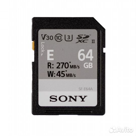 Карта памяти 64GB Sony sdxc 270R/45W (SF-E64/A)