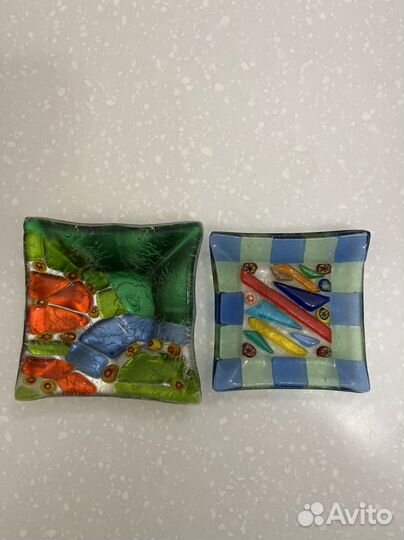 Стекло тарелки Мурано / подсвечники