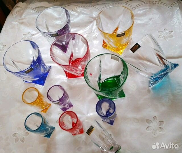 Набор стопок Квадро Ассорти.Богемия Чехия