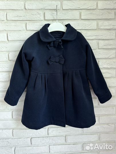 Пальто для девочки драповое синее 110 р-р Италия
