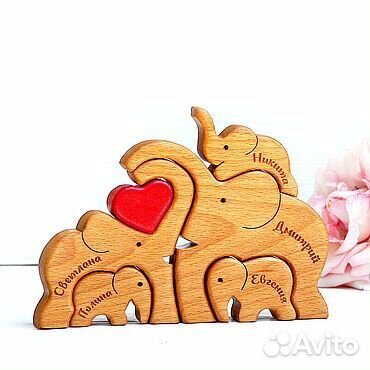 Пазлы семейные из дерева бук