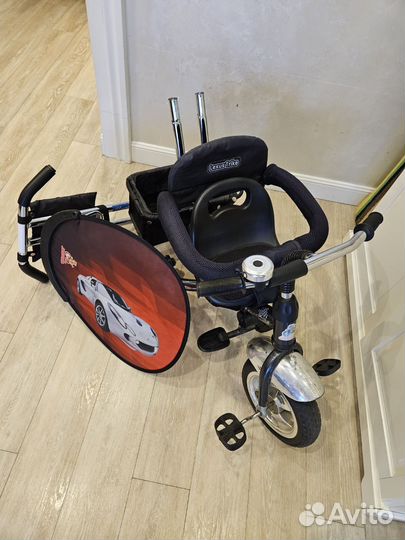 Детский велосипед трехколесный с ручкой