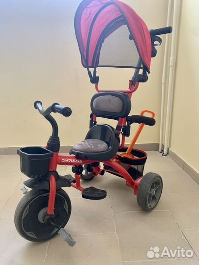 Велосипед трехколесный Kreiss с тентом Красный