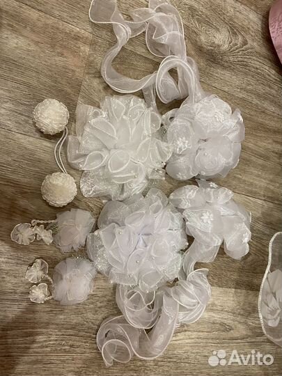 Банты для волос белые