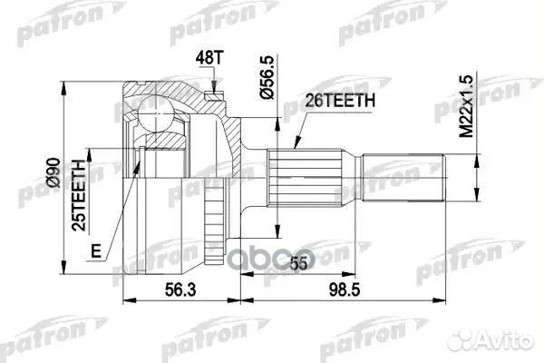 ШРУС наружн к-кт 26x56.5x25 ABS:48T volvo: 850 2.4