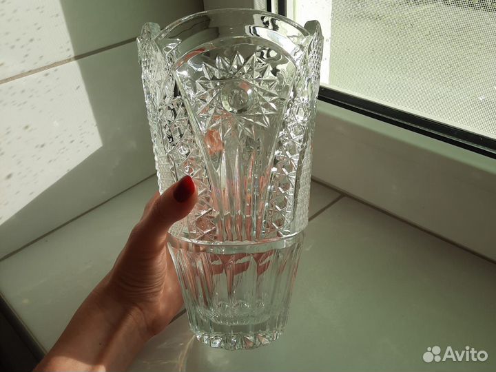 Хрустальная ваза для цветов советская СССР