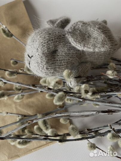 Спящий зайка кролик реалистичная игрушка