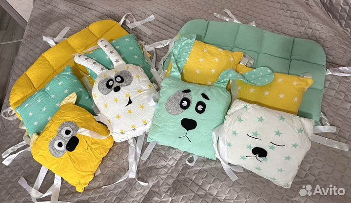 Бортики для кроватки, балдахин,постельное бельё